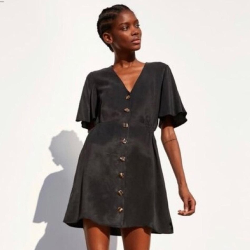 Zara Black Button Down Dress